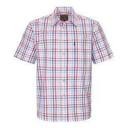 WALKER AND HAWKES Herren Kurzarmhemd im Country-Stil - 100% Baumwolle - kariert - Rot - 4XL (50'') von WALKER AND HAWKES