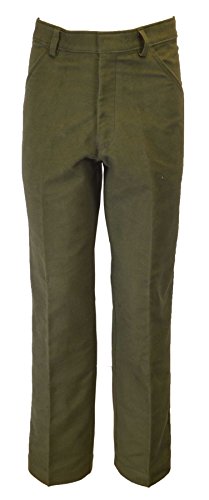 WALKER AND HAWKES Herren Moleskinhose - klassisch - 100% Baumwolle - Olivgrün - Größe W34 Kurz (29“) von WALKER AND HAWKES