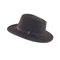 WALKER AND HAWKES - Jack Murphy Boston Wool Felt Hat w/Leather Band - Brown - Large (60cm) von WALKER AND HAWKES