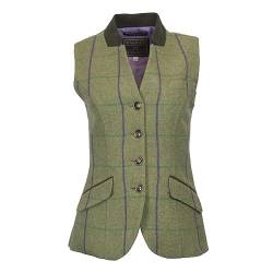 WALKER AND HAWKES - Margate - Damen Country-Weste aus Tweed - für die Jagd geeignet - Muster mit lila Streifen - EU 42 (UK 14) von WALKER AND HAWKES