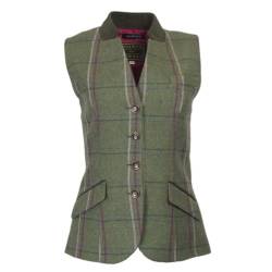 WALKER AND HAWKES - Margate - Damen Country-Weste aus Tweed - für die Jagd geeignet - Muster mit rosa Streifen - EU 46 (UK 18) von WALKER AND HAWKES