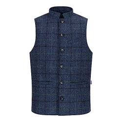 WALKER AND HAWKES - Nehru - Herren Weste aus Abraham Moon Tweed - Königliche Marine - L von WALKER AND HAWKES