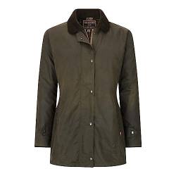 WALKER AND HAWKES - Victoria - Damen Country-Jacke gewachst - für die Jagd geeignet klassischer Stil - Olivgrün - EU 36 (UK 8) von WALKER AND HAWKES