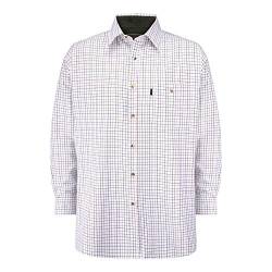 Walker & Hawkes - Herren Langarmshirt im Country-Stil - 100% Baumwolle - kariert - Blau - XL (46'') von WALKER AND HAWKES