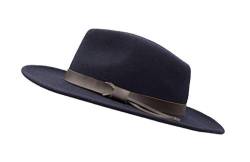 Walker & Hawkes Ranger - Unisex Fedora-Hut aus verformbarem Filz - mit Lederband - Dunkelblau - XL (60cm) von WALKER AND HAWKES