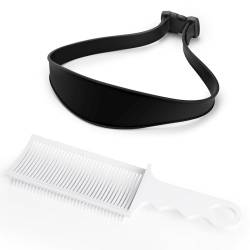 Fade Comb Haarschneidekamm und Ausschnitt Rasierschablone,Haarschneide Schablone,Verstellbare Gebogene Silikon-Haarbänder,DIY-Haarschneidemaschine für zu Hause für Erwachsene und Kinder(Schwarz) von WALLFID
