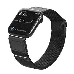 Gummiband kompatibel mit Apple Watch 41 mm, 45 mm iWatch Serie SE/7/6/5/4/3, Nylonleder, Knöchel- und Armtraining in der Länge verstellbar, genaue Herzfrequenz von WALLFID