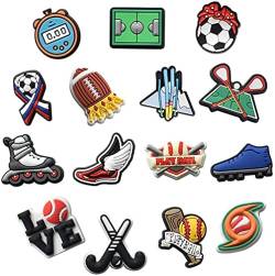 Verschiedene Arten PVC Schuh Charms Karikatur Schuhe Charms für Crocs Schuhanhänger Shoe Charm für Clogs Schuhe Dekoration Armband Armband Party Gefallen (Sport) von WALLFID