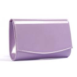 Wallyn Damen-börse, Lackleder, modische Clutch, Abendtasche, Handtasche, einfarbig von WALLYN'S