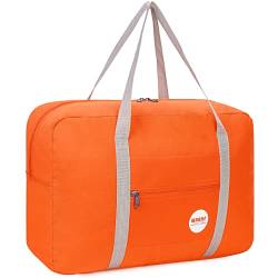 Handgepäck Tasche für Flugzeug Reisetasche Klein Faltbare Handgepäck Koffer 55x40x20cm / 45x36x20cm Sporttasche Krankenhaustasche Weekendertasche von WANDF (A - Orange) von WANDF