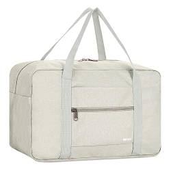 Handgepäck Tasche für Flugzeug Reisetasche Klein Faltbare Handgepäck Ryanair 40x20x25cm Sporttasche Krankenhaustasche Weekendertasche von WANDF (Denim Beige 20L) von WANDF