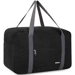 Ryanair Handgepäck 40x20x25cm Handgepäck Tasche für Flugzeug Reisetasche Klein Faltbare Sporttasche Weekender Handgepäck Koffer für Herren und Damen von WANDF (Schwarz 20L) von WANDF