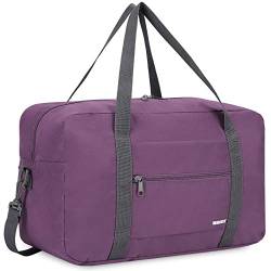 Ryanair Handgepäck 40x20x25cm Handgepäck Tasche für Flugzeug Reisetasche Klein Faltbare Sporttasche Weekender Handgepäck Koffer für Herren und Damen von WANDF (Violett 20L mit Schultergurt) von WANDF