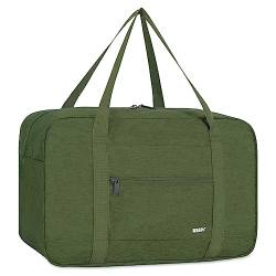 WANDF Handgepäck Tasche für Flugzeug Reisetasche Klein Faltbare Handgepäck Ryanair 40x20x25cm Sporttasche Krankenhaustasche Weekendertasche (Denim Armeegrün 20L) von WANDF