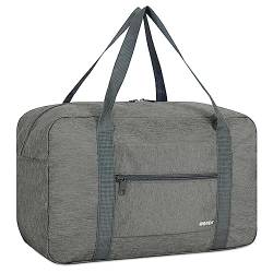 WANDF Handgepäck Tasche für Flugzeug Reisetasche Klein Faltbare Handgepäck Ryanair 40x20x25cm Sporttasche Krankenhaustasche Weekendertasche (Denim Grau 20L) von WANDF