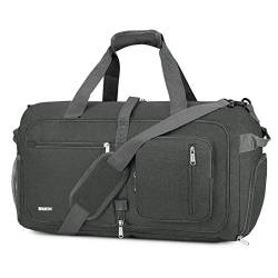 WANDF Reisetasche 40L mit Schuhfach Faltbare Weekender-Reisetasche Handgepäck für Männer Frauen (Grau) von WANDF
