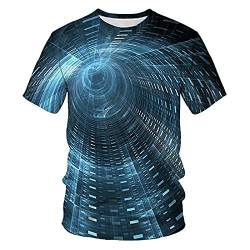 3D T-Shirts Für Herren Dreidimensionale Wirbel-T-Shirts Herren Sommer 3D-Druck Lässige 3D-T-Shirt-XL von WANFJ