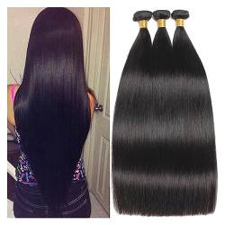 Human Hair Bundles 12A Peruanische Gerade Bundles Natürliche Farbe Knochen Gerade Menschliches Haar Extensions 1/3/4 Bundles for Schwarze Frauen Haarverlängerungen (Size : 12A Human Hair, Color : 22 von WANGHAI-666