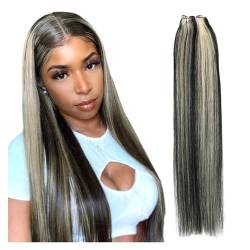 Human Hair Bundles Brasilianische glatte Haarwebart-Bündel, 35,6–71,1 cm, Höhenverhältnis, Remy-Haarverlängerungen, 100 g/Stück Haarverlängerungen (Size : 1Pcs/Lot, Color : P1B-613_26INCHES) von WANGHAI-666