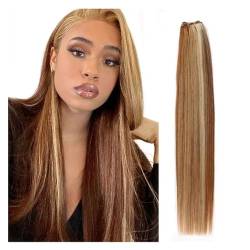 Human Hair Bundles Brasilianische glatte Haarwebart-Bündel, 35,6–71,1 cm, Höhenverhältnis, Remy-Haarverlängerungen, 100 g/Stück Haarverlängerungen (Size : 1Pcs/Lot, Color : P8-24_14INCHES) von WANGHAI-666