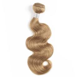 Human Hair Bundles Echthaarverlängerungen, 95 g pro Bündel, honigblonde brasilianische Haarbündel der Güteklasse 10A Haarverlängerungen (Color : Color 27 body wave, Size : 14inches) von WANGHAI-666