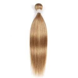 Human Hair Bundles Echthaarverlängerungen, 95 g pro Bündel, honigblonde brasilianische Haarbündel der Güteklasse 10A Haarverlängerungen (Color : Color 27 straight, Size : 10inches) von WANGHAI-666