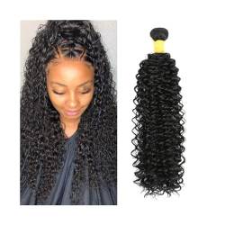 Human Hair Bundles Verworrene lockige Menschenhaar-Bündel, 8–40 Zoll, indisches Menschenhaar, Doudle-Schuss-Webart, Naturfarbe, 1/3/4 Stück, lockige Remy-Haarverlängerungen Haarverlängerungen (Size : von WANGHAI-666