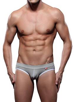 WANGJIANG Sexy Herren Jock WJ Unterhose Jockstrap Grau Push Up (M) von WANGJIANG