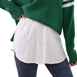Damen Verstellbare Schichtung Fake Hoodie Extender Rock Mini-Unterrock Teilen Half Slips Röcke (A-Weißer Streifen, XL) von WANGS
