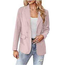 HochzeitsanzugLongblazer Sportlich Lässige Damen Lang Elegant Herbstjacke Blazer, Anzugjacke Büroarbeiten Offen Cardigan Festlich Einfarbig Jersey Blazer Damenjacke Revers Langarm Blazerjacke von WANGTIANXUE