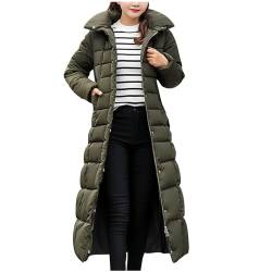 Wintermantel Damen Lang - Damen Winter Warme Gefüttert Mantel Dicker Winterjacke mit Fellkapuze Slim Fit Steppjacke Übergangsjacke Frauen Langarm Elegant Pufferjacke Daunenjacke Winddichte Jacke von WANGTIANXUE