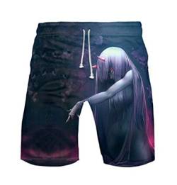 WANHONGYUE Anime Darling In The Franxx Herren Badehose Strand Shorts 3D Druck Sommer Beach Shorts Boardshorts Swim Trunks 1100/9 M von WANHONGYUE