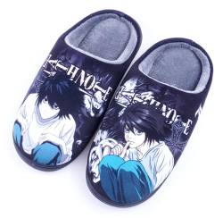 WANHONGYUE Anime Death Note Slippers Women Men Fuzzy House Slippers with Rubber Sole Winter Warm Indoor Outdoor Anti-slip Shoes von WANHONGYUE