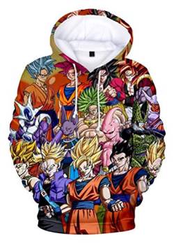 WANHONGYUE Anime Dragon Ball Z Goku 3D Druck Hoodie Kapuzenpullover Sweater Cosplay Kostüm Langarm Pulli Sweatshirt Mantel 779/15 S von WANHONGYUE
