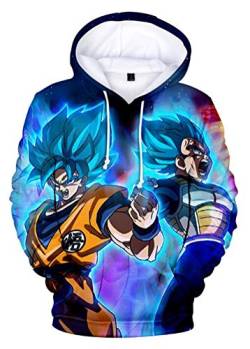 WANHONGYUE Anime Dragon Ball Z Goku 3D Druck Hoodie Kapuzenpullover Sweater Cosplay Kostüm Langarm Pulli Sweatshirt Mantel 779/21 XL von WANHONGYUE