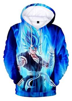 WANHONGYUE Anime Dragon Ball Z Goku 3D Druck Hoodie Kapuzenpullover Sweater Cosplay Kostüm Langarm Pulli Sweatshirt Mantel 779/27 3XL von WANHONGYUE