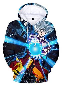 WANHONGYUE Anime Dragon Ball Z Goku 3D Druck Hoodie Kapuzenpullover Sweater Cosplay Kostüm Langarm Pulli Sweatshirt Mantel 779/29 XL von WANHONGYUE