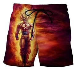 WANHONGYUE Anime Dragon Ball Z Goku Herren Badehose Strand Shorts 3D Druck Sommer Beach Shorts Boardshorts Swim Trunks 1122/13 XL von WANHONGYUE