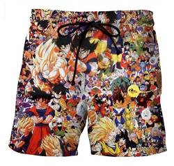 WANHONGYUE Anime Dragon Ball Z Goku Herren Badehose Strand Shorts 3D Druck Sommer Beach Shorts Boardshorts Swim Trunks 1122/34 XXL von WANHONGYUE
