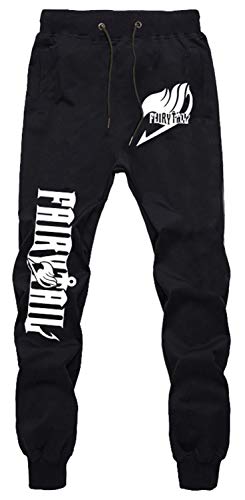 WANHONGYUE Anime Fairy Tail Sweatpants Jogginghose Cosplay Kostüm Lange Trousers Sporthose Trainingsanzug mit Taschen Schwarz 3 XXXL von WANHONGYUE