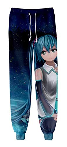 WANHONGYUE Anime Hatsune Miku Vocaloid 3D Gedruckt Sweatpants Jogginghose Cosplay Kostüm Sporthosen Trousers Trainingsanzug 1148/11 2XL von WANHONGYUE