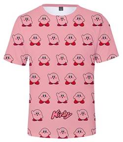 WANHONGYUE Anime Kirby 3D Druck T-Shirt Herren Damen Crew Neck Top Sommer Kurzarm Pullover Tee Shirt 487/15 XXS von WANHONGYUE