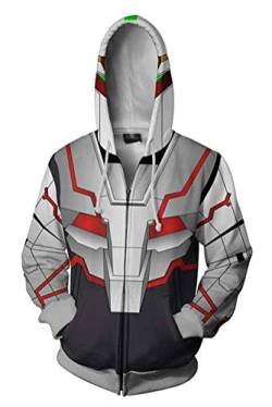 WANHONGYUE Anime Mobile Suit Gundam 3D Druck Hoodie Sweatjacke Full Zip Hoody Kapuzenpullover Sweatshirt Mantel Tops Strickjacke 672/6 XXXL von WANHONGYUE