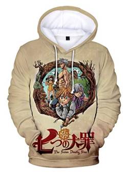 WANHONGYUE Anime Nanatsu No Taizai The Seven Deadly Sins 3D Digitaldruck Kapuzenpullover Hoodie Cosplay Kostüm Pulli Sweatshirt Tops Mäntel 1 L von WANHONGYUE