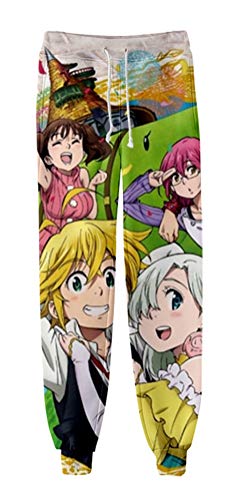 WANHONGYUE Anime Nanatsu No Taizai The Seven Deadly Sins 3D Gedruckt Sweatpants Jogginghose Cosplay Kostüm Sporthosen Trousers Trainingsanzug 1158/8 XL von WANHONGYUE