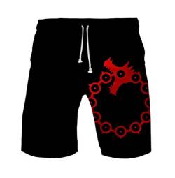 WANHONGYUE Anime Nanatsu No Taizai The Seven Deadly Sins Herren Badehose Strand Shorts 3D Druck Sommer Beach Shorts Boardshorts Swim Trunks 1109/9 M von WANHONGYUE