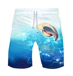 WANHONGYUE Anime One Piece Monkey D Luffy Herren Badehose Strand Shorts 3D Druck Sommer Beach Shorts Boardshorts Swim Trunks 1117/20 M von WANHONGYUE