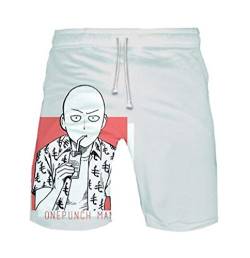 WANHONGYUE Anime One Punch Man Saitama Herren Badehose Strand Shorts 3D Druck Sommer Beach Shorts Boardshorts Swim Trunks 1106/7 XXL von WANHONGYUE