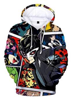 WANHONGYUE Anime Persona Game 3D Druck Hoodie Kapuzenpullover Sweater Cosplay Kostüm Langarm Pulli Sweatshirt Mantel 761/6 XL von WANHONGYUE