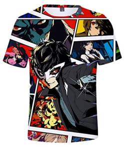 WANHONGYUE Anime Persona Game 3D Druck T-Shirt Herren Damen Crew Neck Top Sommer Kurzarm Pullover Tee Shirt 477/3 4XL von WANHONGYUE